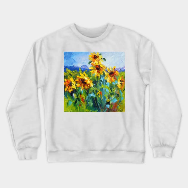 Sunflowers in the wind Crewneck Sweatshirt by OLHADARCHUKART